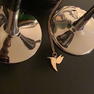 Gold hummingbird necklace NWT